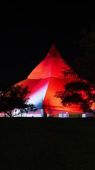 ゆりの里公園ライトアップ ゆりの里公園,福井県,ライトアップの写真素材