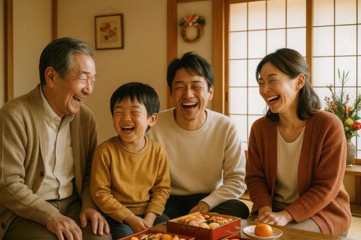新年の初笑い 新年の初笑いの写真