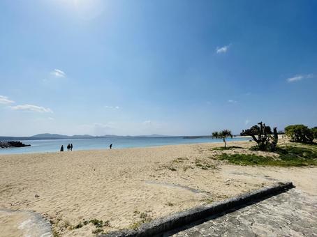 Photo, the scenery, sea, okinawa, 