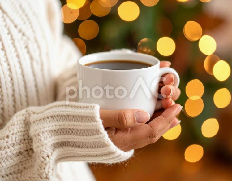 ホットコーヒーで一息　寒い季節 コーヒー,カフェイン,秋の写真素材