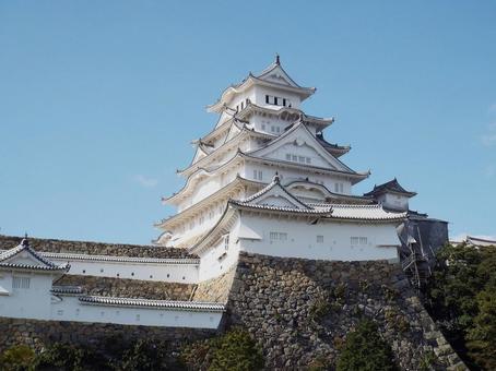 【風景写真】姫路城の風景 【風景写真】姫路城の風景 姫路城,天守閣,木造の写真素材