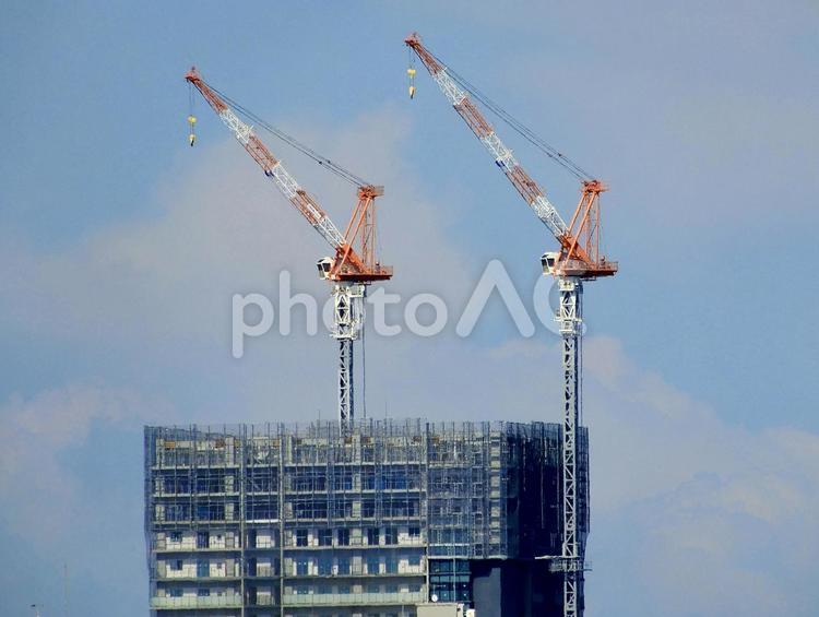 【工事写真】マンション建設現場 風景,景色,空の写真素材