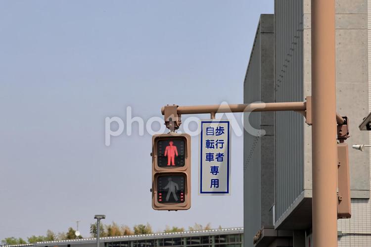 歩行者専用信号機 信号機,歩行者専用信号機,赤信号の写真素材