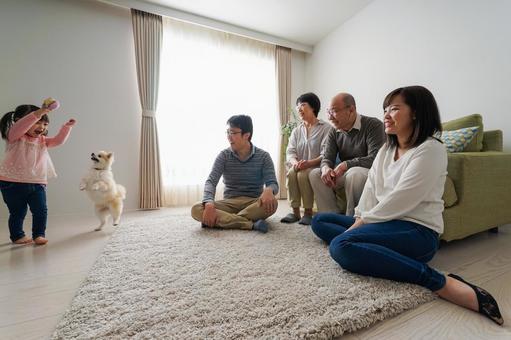 3世代の幸せなファミリー 3世代の幸せなファミリー 健康,遊ぶ,屋内の写真素材