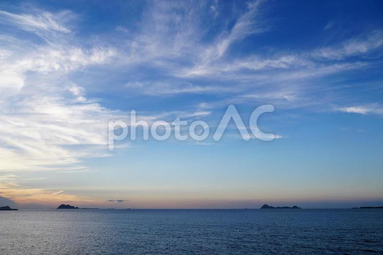 夕方の海の風景 夕方,海,海岸の写真素材