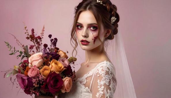 花嫁ゾンビの仮装　ハロウィンの写真