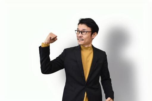 ガッツポーズの男性 ガッツポーズ,やったぜ,ビジネスマンの写真素材