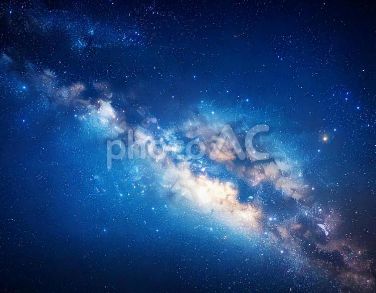 神秘的な宇宙空間　天の川銀河2 宇宙,天の川銀河,天の川の写真素材