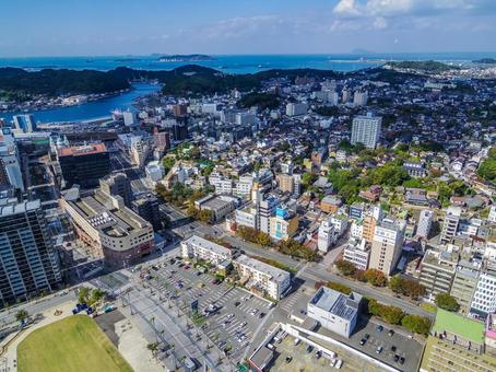 【山口県】下関市の風景 海峡ゆめタワー,展望台,関門海峡の写真素材