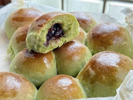 Photo, bread, green, anpan, 