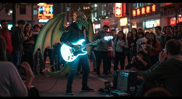 ドラゴンボーンのストリートミュージシャン ドラゴンボーンのストリートミュージシャンの写真