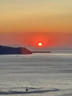 サントリーニの夕日 サントリーニの夕日 サントリーニ,夕日,サントリーニ島の写真素材