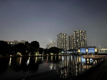 天王洲エリアのテラスからの夜景2 天王洲エリアのテラスからの夜景2 天王洲,天王洲運河,天王洲アイルの写真素材