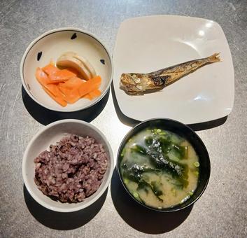 四毒抜きの朝食 四毒抜き,朝食,和食の写真素材