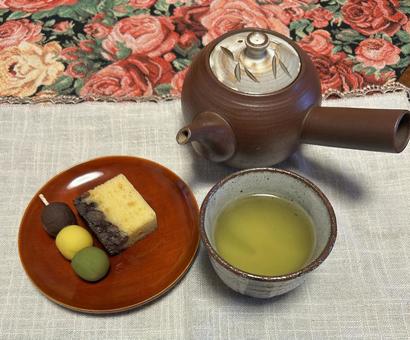 おうちでの和カフェ おうちでの和カフェ 和風,カフェ,おうちカフェの写真素材