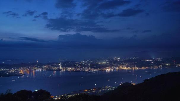 下関夜景 下関夜景 風師山,関門海峡,門司港の写真素材