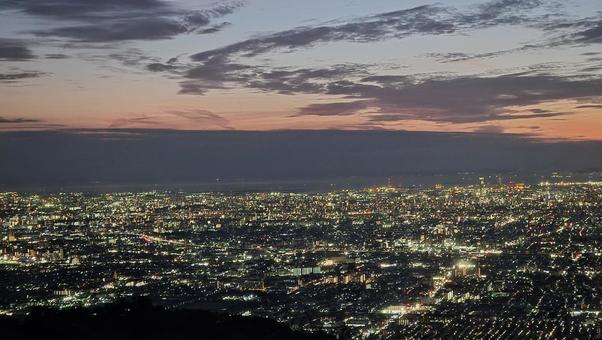 夜景ぼくらの広場（生駒山／なるかわ園地） ぼくらの広場,生駒山,夜景スポットの写真素材