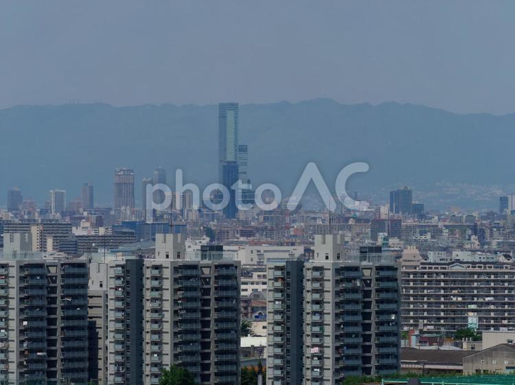大阪の市街地の風景 大阪市,柏原市,ビル群の写真素材