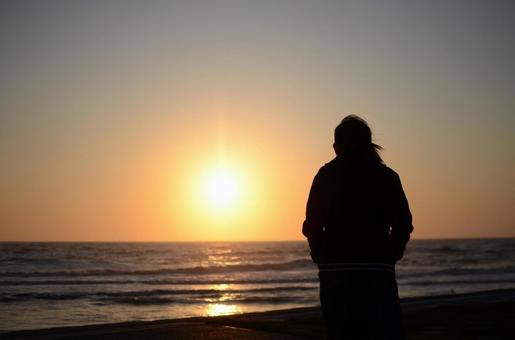 Hokkaido sunset 1 海,空,たそがれの写真素材