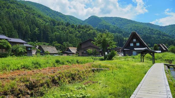 白川郷 白川郷 白川郷,合掌造り,自然の写真素材