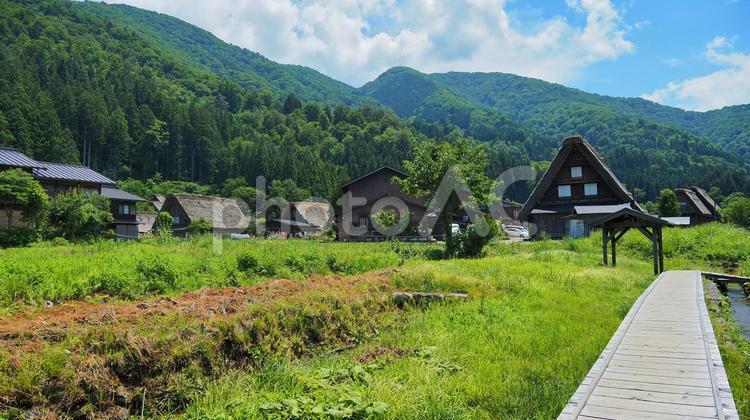 白川郷 白川郷,合掌造り,自然の写真素材