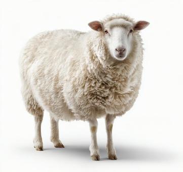 Portrait of a white sheep covered in wool, sheep, sheep, animal, JPG