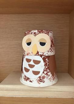 フクロウ 鳥,ふくろう,工作の写真素材