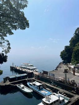 竹生島の船着き場 竹生島の船着き場 船着き場,琵琶湖,竹生島の写真素材