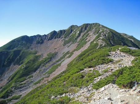 仙丈ヶ岳と小仙丈カール 仙丈ヶ岳,小仙丈カール,カール地形の写真素材