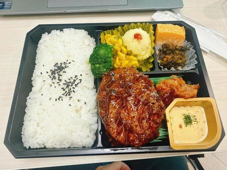 ハンバーグ弁当 ハンバーグ弁当 弁当,ハンバーグ,洋食の写真素材