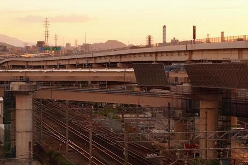 街の夕景 街の夕景 夕景,晴れ,町並みの写真素材