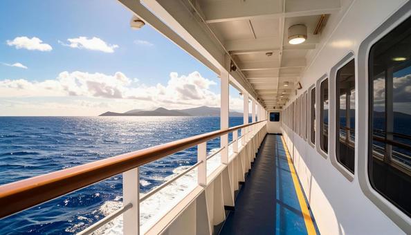 海を進む船の船内 海を進む船の船内の写真