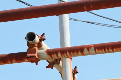 支柱と錆び 支柱,錆び,鉄骨の写真素材