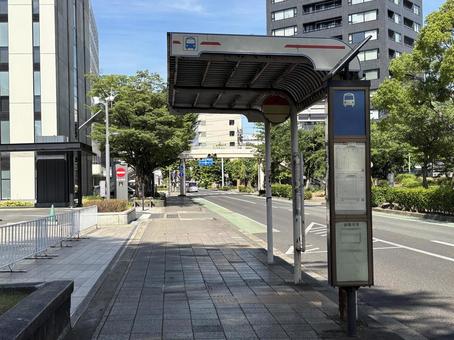街のバス停 街のバス停 バス停,背景,素材の写真素材