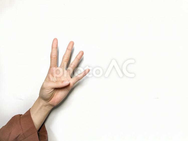 4の指 手,女性,人の写真素材