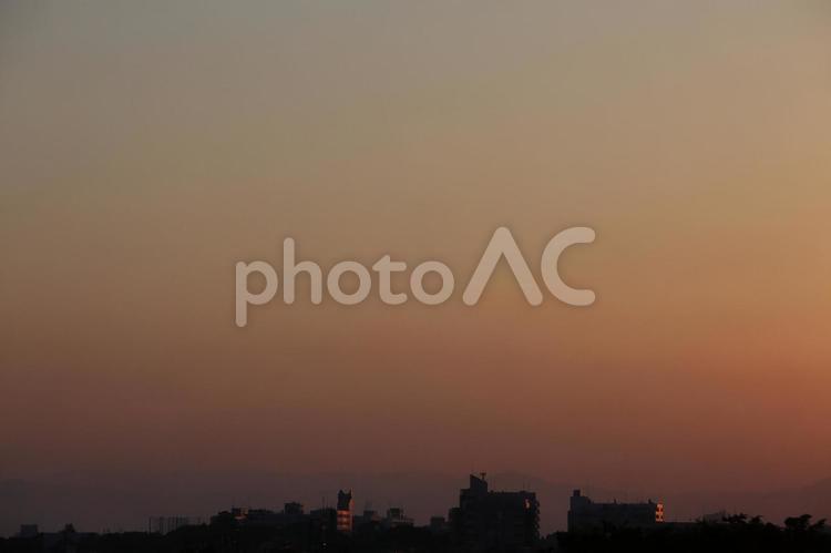 夕景　オレンジ　夕焼け 夕焼け,夕方,夕景の写真素材