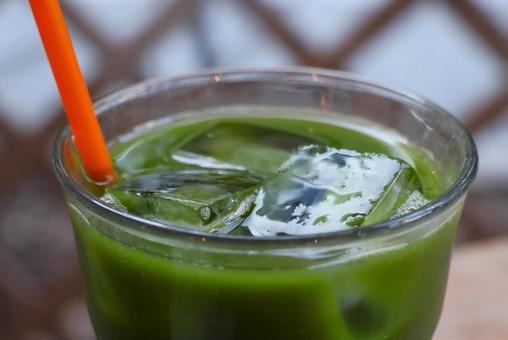 浅草のカフェの冷抹茶 冷抹茶,飲み物,氷の写真素材