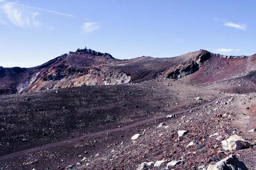 富士山頂上の火口跡とお鉢巡り 富士山,山頂,頂上の写真素材