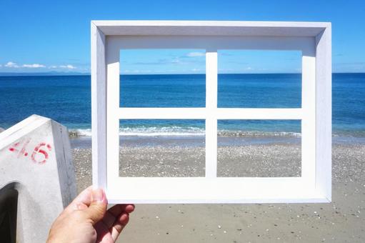 Sea and cross frame, JPG