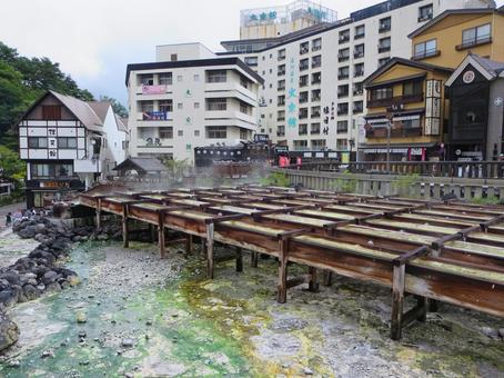 草津温泉の湯畑 草津温泉,湯畑,温泉街の写真素材