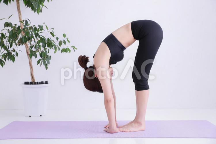 立位体前屈（体がやわらかい） 立位体前屈,前屈,ストレッチの写真素材