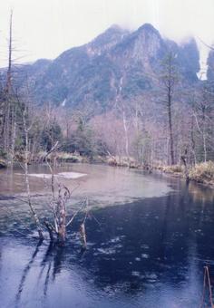 雨の上高地と池と木々01 雨の上高地と池と木々01の写真
