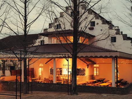 レストラン レストラン,屋外,イルミネーションの写真素材