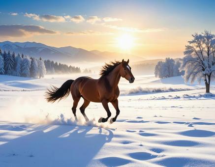 2026年用・馬モチーフの年賀素材 2026年用・馬モチーフの年賀素材の写真