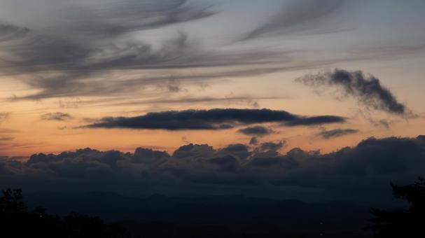 Photo, evening, cloud, madder red, 