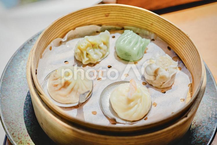 5種の小籠包 ランチ,食べ物,カフェの写真素材