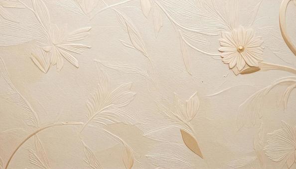 花柄のエンボス加工壁紙(ベージュトーン) 花柄のエンボス加工壁紙(ベージュトーン)の写真