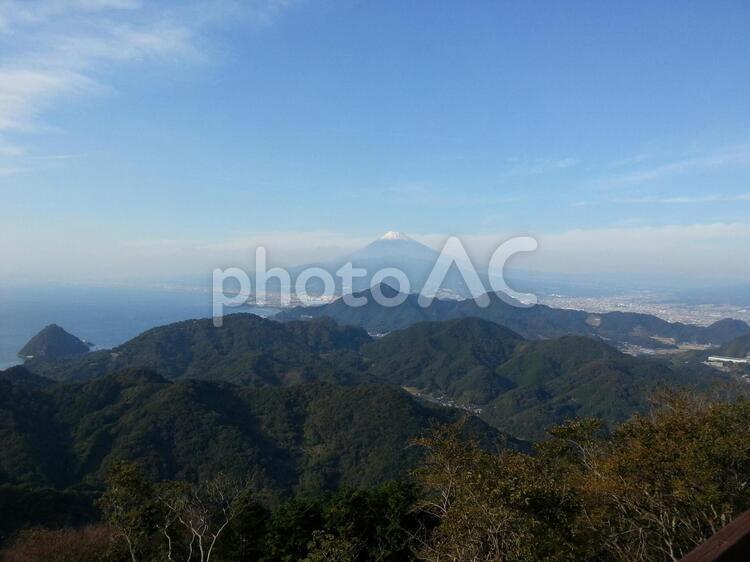 駿河湾を臨む富士 富士山,海,風景の写真素材
