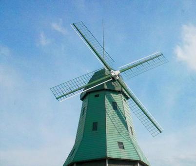 風車 土浦,夏,水郷公園の写真素材