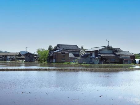 田植え前の風景 田植え前の風景の写真